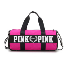 Women Travel Overnight Pink Duffle Bag Sport Duffle Ladies Weekender Traveling Bags With Logo Custom